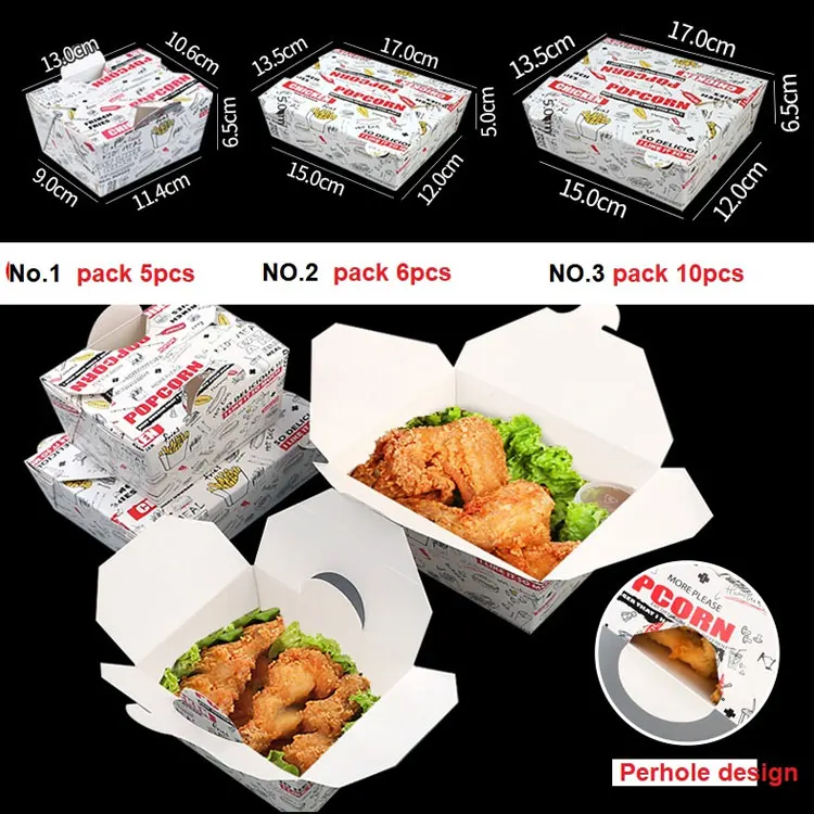Manufacturer Wholesale Disposable Paper Fried Chicken Box French Fries Bag Fried Chicken Bucket Egg Tart Box