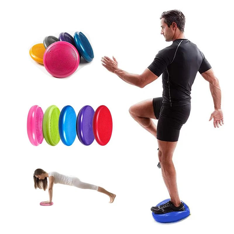 Factory Wholesale Yoga Balls Massage Pad Inflatable Stability Wobble Balance Disc Cushion Mat Fitness Exercise Training Ball