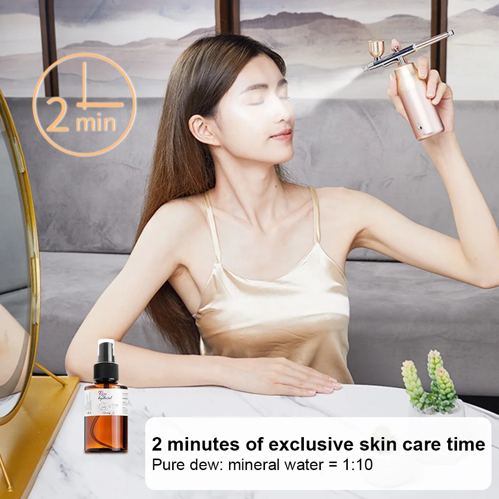 Fashion beauty instrument  Adjustable size Mist Facial Oxygen Injector Handheld Moisturizing Nano Mist Facial hydration meter