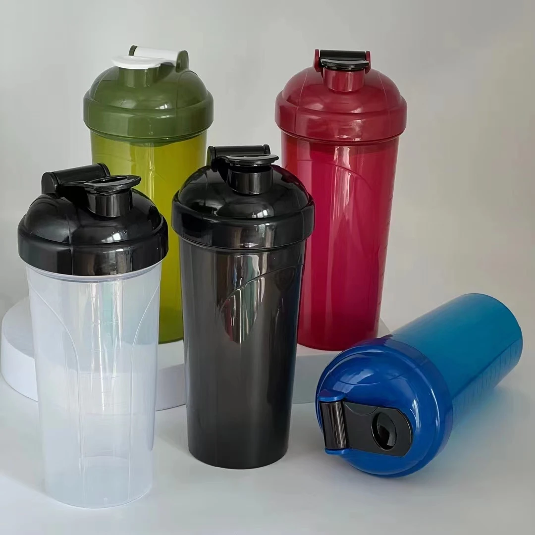Gym Running Sports Protein Shaker Bottles Plastic Water Bottle With Mixer Ball