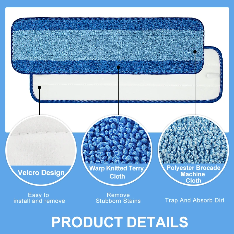 Factory Price Reusable Washable Floor Cleaning Microfiber Mop Pad for Bona Floor Cleaning Mop Pad Replacement