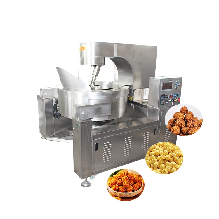 Industrial High Efficiency Stainless Steel Popcorn Making Machine Automatic Popcorn Production Line Popper Kettle Hot Sale