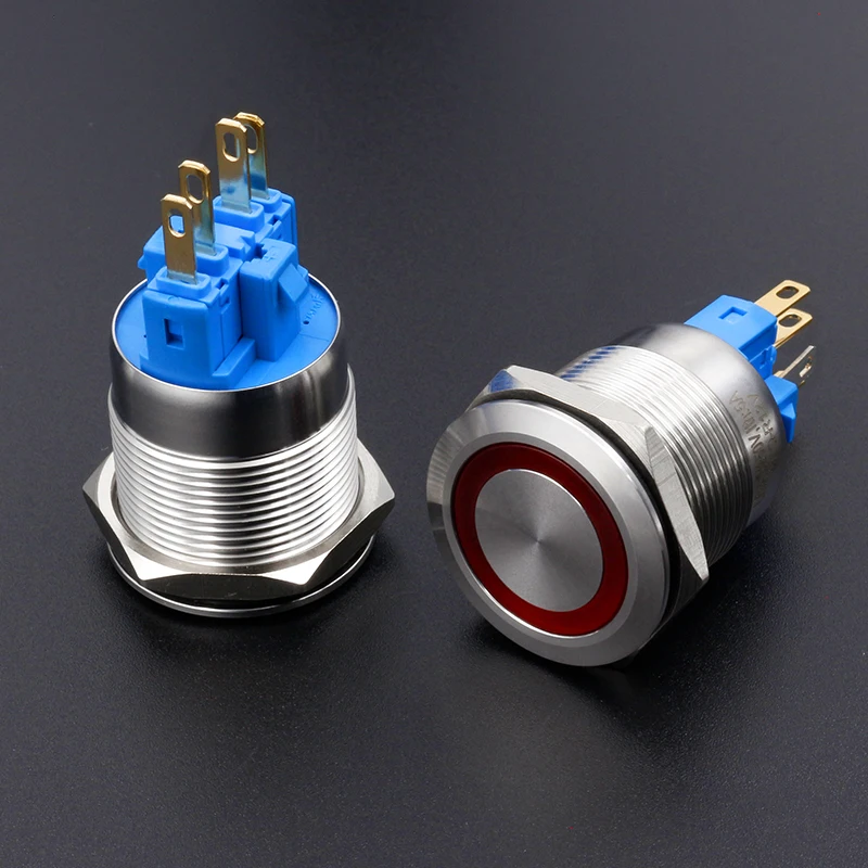 Stainless steel metal 22mm push switch waterproof IP65 instantaneous button switch