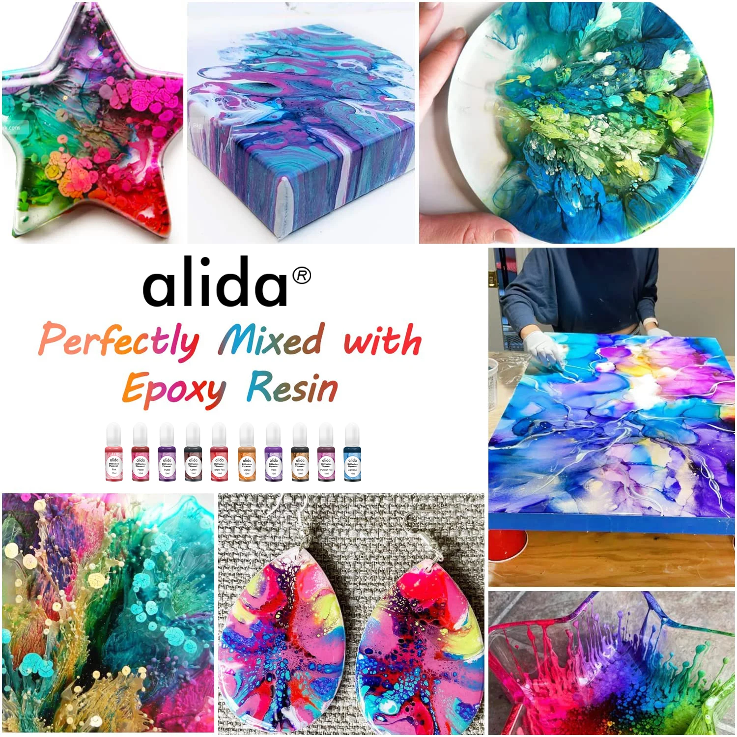 Epoxy Resin Pigment Alcohol Ink Set