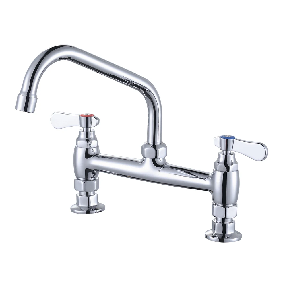 Hot and Cold Water Tap Deck Mount 2 Handles Kitchen Faucet Commercial Kitchen Tap grifo de cocina