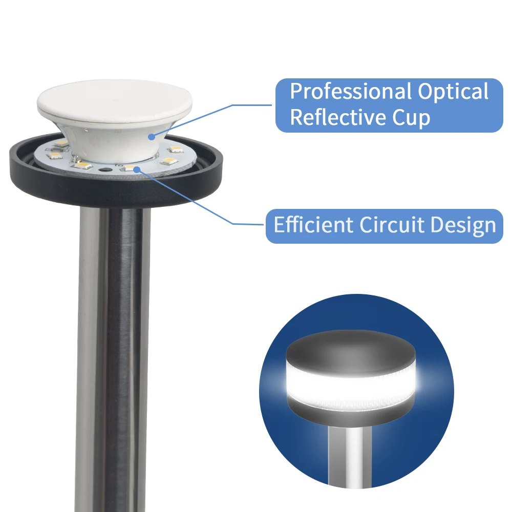 ANHEART Marine Yacht Waterproof Plug-in Anchor 2 Nautical Mile All Around White Stern Navigation Boat Lighting