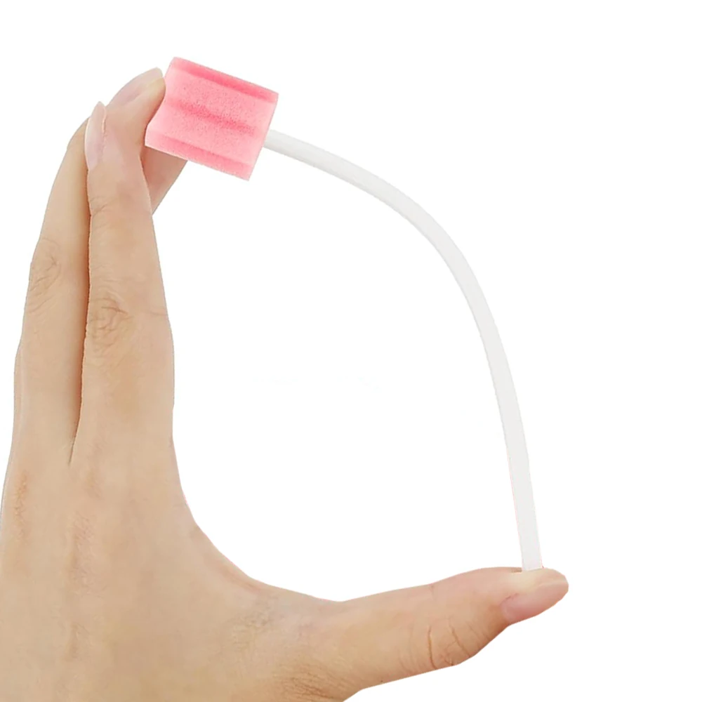 Disposable Pink Isopropylic Water Stick Oral Care Swabs Oral Care Sponge Swab Tooth Brush Baby Elderly Medical Consumables Tooth