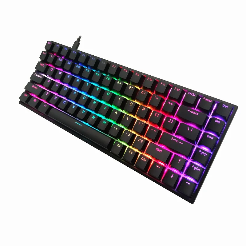 Wholesale 84key Rgb keyboard gaming mechanical Custom keyboard switch white mechanical keyboard oem for laptop