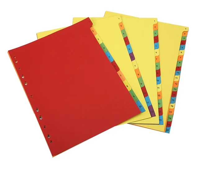 Customer Logo Rainbow Colored Paper Pp A4 File Folder Index Tab Divider For Binders 16 Tabs