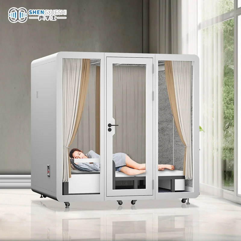 Protective sleeping equipment fashion design secure sleeping pods supplier sleeping soundproof pod with wheels