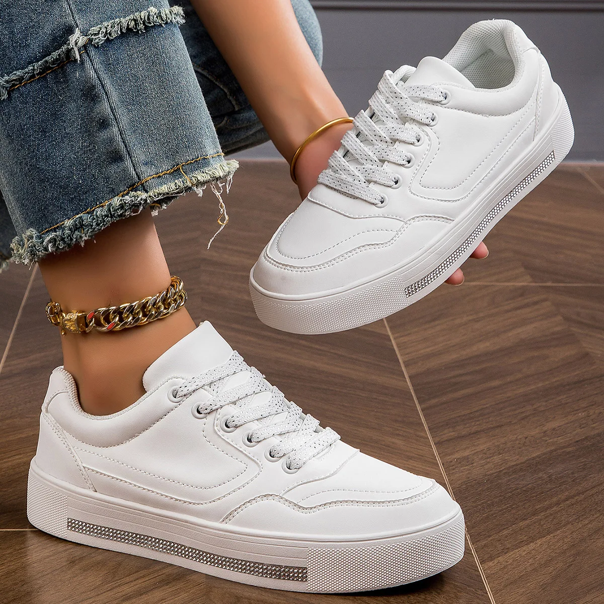 cheap shoes sneaker sport shoe ,Girls Hook-and-loop Fastener Lace Up Design Letter Graphic Lightweight Running Shoes For Spring