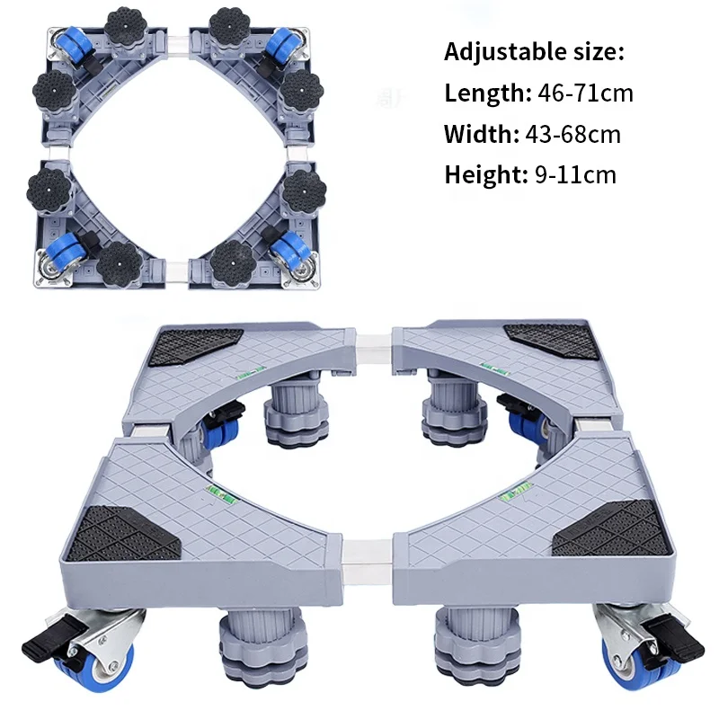 JNZ New design  Adjustable with 8 Double Wheels Washing Machine Base Refrigerator Base Fridge Base