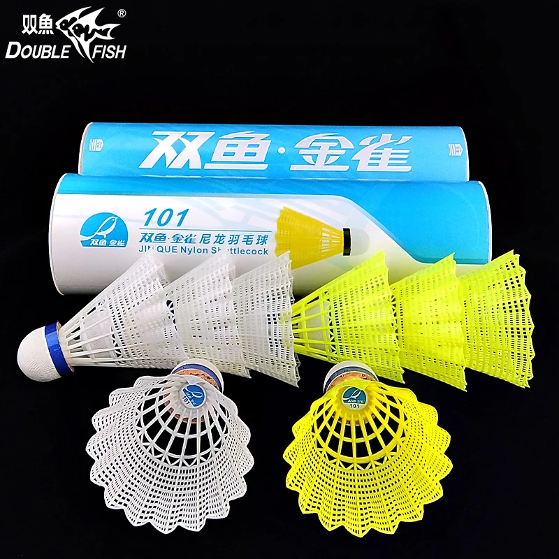 Factory Cheap price 6pcs/tube stable Nylon Badminton Shuttlecocks, Custom logo shuttle cock badminton