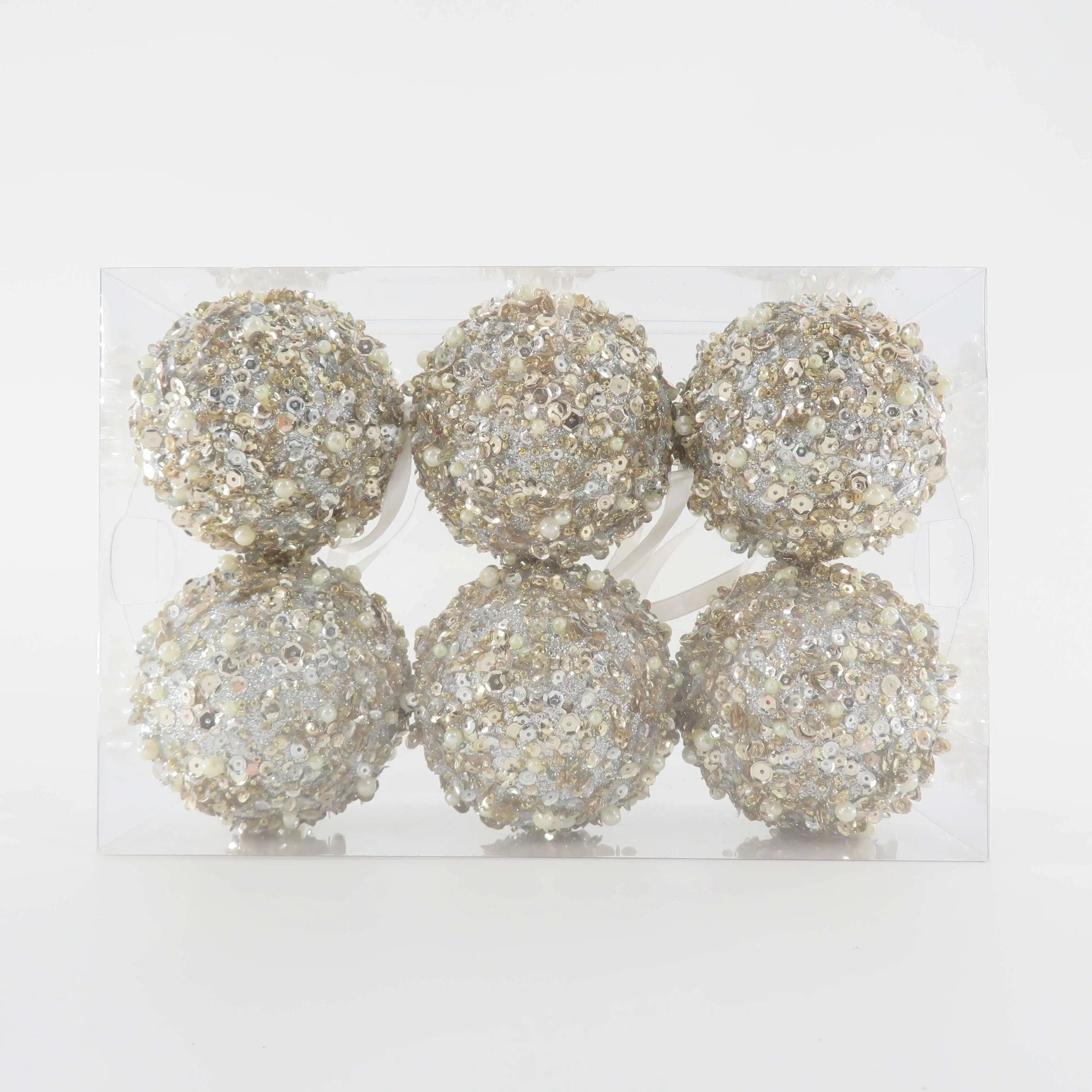 Factory Wholesale 80mm Irregular Sequin Christmas Ball Decor Indoor Ornament