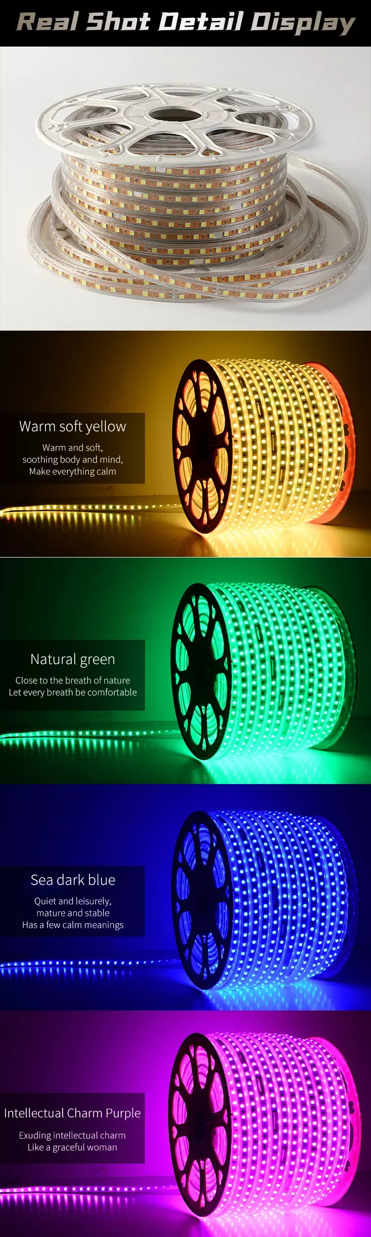 Factory Price SMD2835 SMD5050 SMD5730 AC220V AC110V High Voltage Led Strip for Decoration