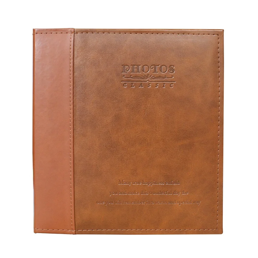 Self adhesive sheet 4x6 photo album 220*240mm dry mount stick 6x8 album leather cover 40 pages photo book albums