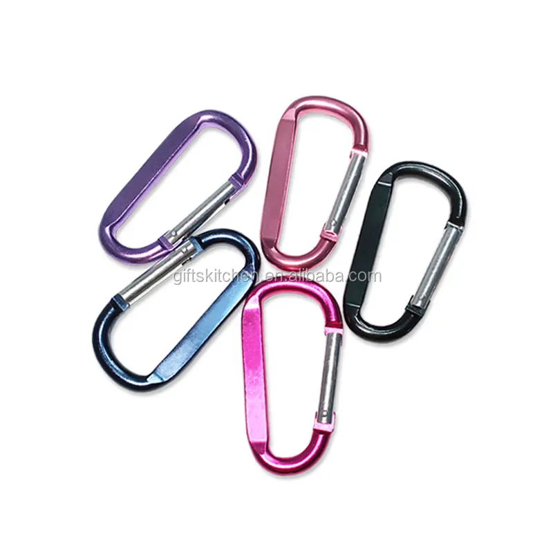 For Home Camping Fishing Hiking Traveling Cheap Colorful Mini Aluminum Keychain Carabiner Clip Hook