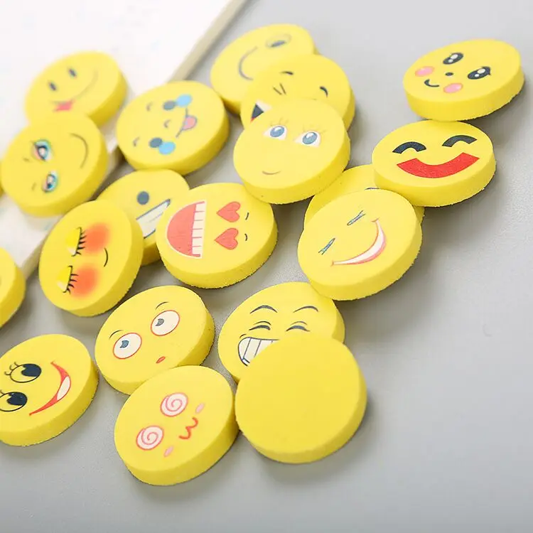 
Smile face eraser cute cartoon rubber erasers for children 