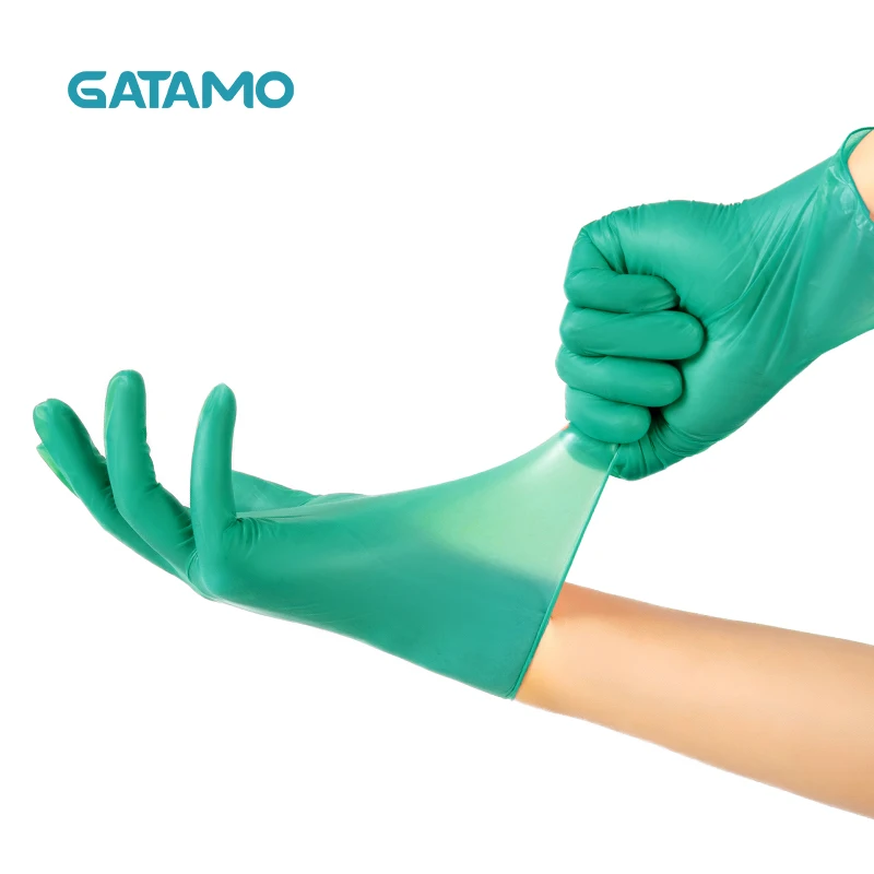 C23 High quality Tatoo Green Gloves Cheap Protective Synthetic Nitrile Gloves Powdered Free Nitrile Vinyl Gloves