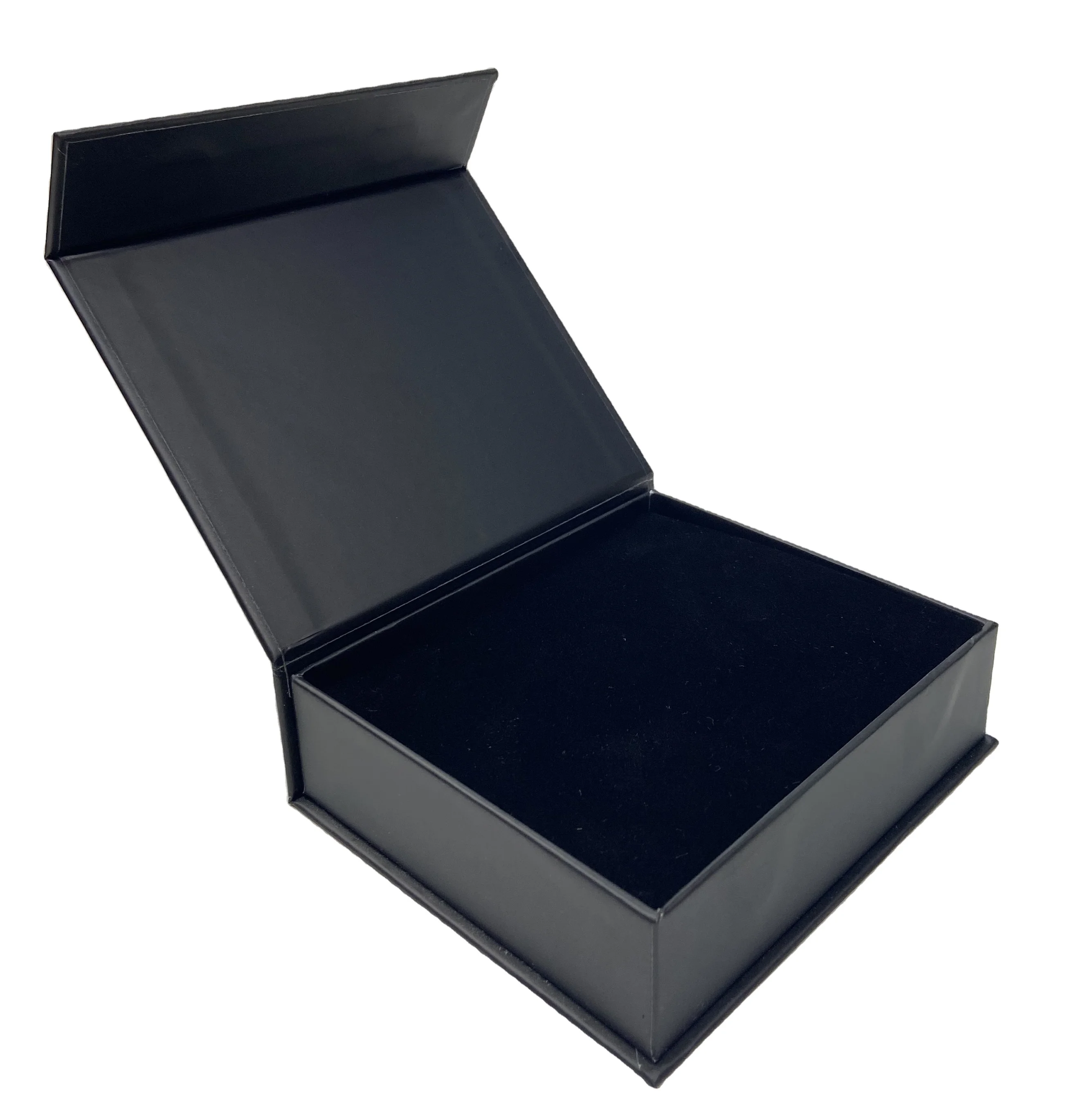 High end luxury custom logo magnetic closure flap paper gift box with velvet foam inserts