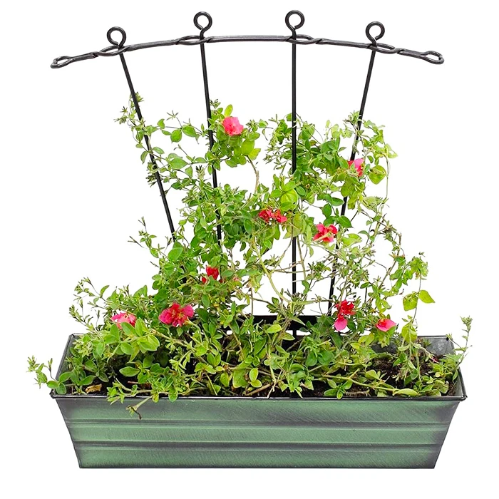 Galvanized zinc rectangle box planter flower pots deep tray bucket plant stand