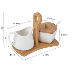 Amazon Hot sale Elegant Heart Shaped Porcelain Ceramic Sugar Pot and Creamer Set