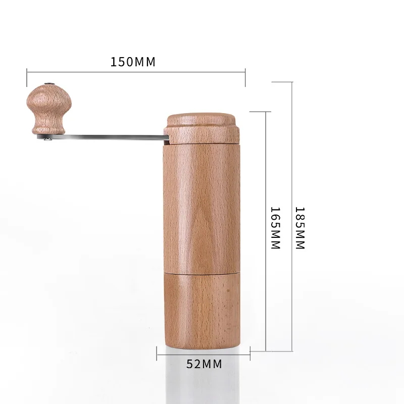 Wooden Manual Coffee Bean  Grinder Portable  Coffee Mill With Cast Iron