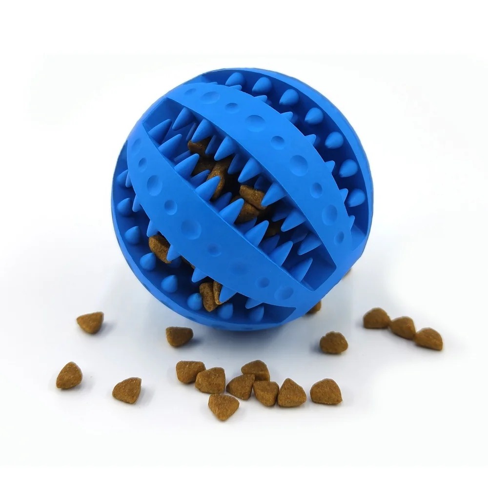 Durable Rubber Ball Chew Toys Tooth Cleaning Leakage Food Pet Dog Toys