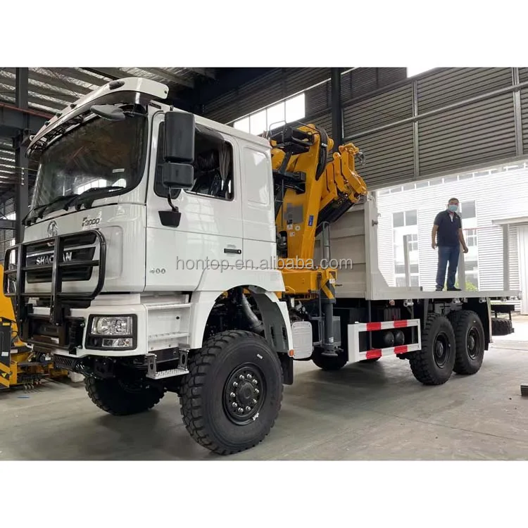 Shacman 6x4 20T Self-loading Timber Flatbed Truck with 6.3T 10ton Loader Crane Hydraulic Long Jack Crane Truck