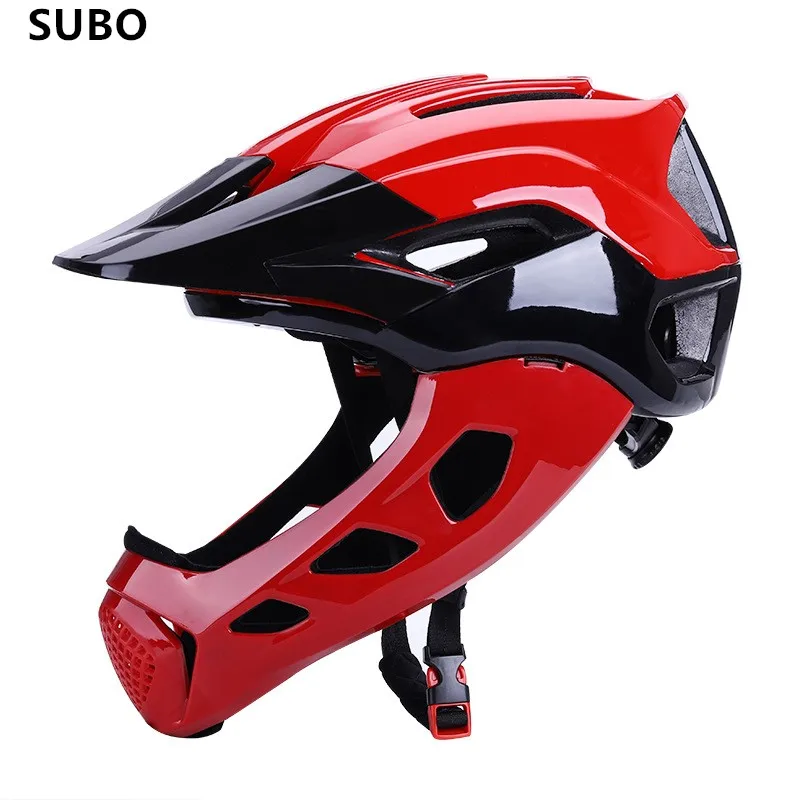 SUBO High Quality Removable Fullface Helmets Kids Helmet For Bicycle Scooter Skate Skydive Rechargeable USB Light Helmet For Kid