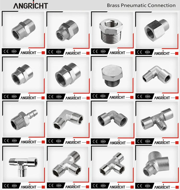 Metal Transition Fittings BSPP BSPT NPT Nut Brass Pneumatic Connection Hexagon Bushing