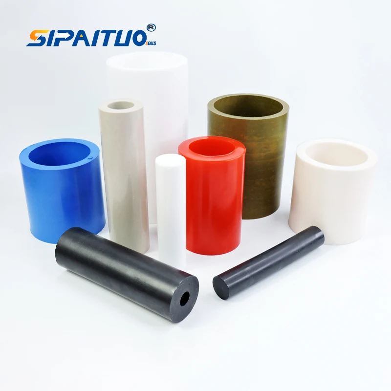 100% virgin PTFE pipe bushing semi-finished tubes carbon filled PTFE rod black PTFE rods