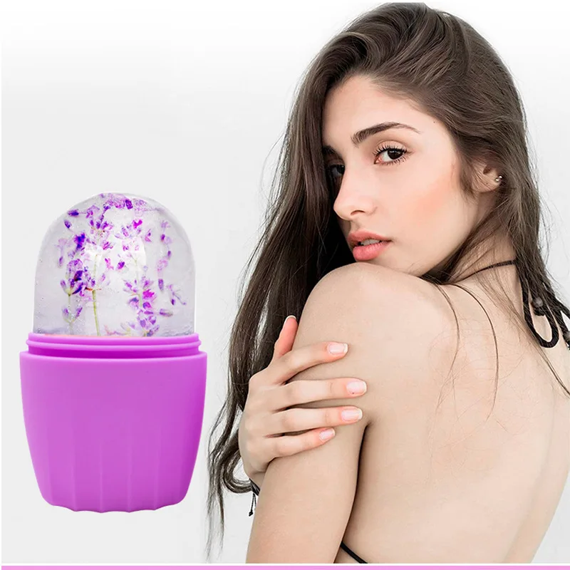 Foam Cube Silicone Capsule Massager Silicon Ice Roller For Face Facial Hand Massage Ball