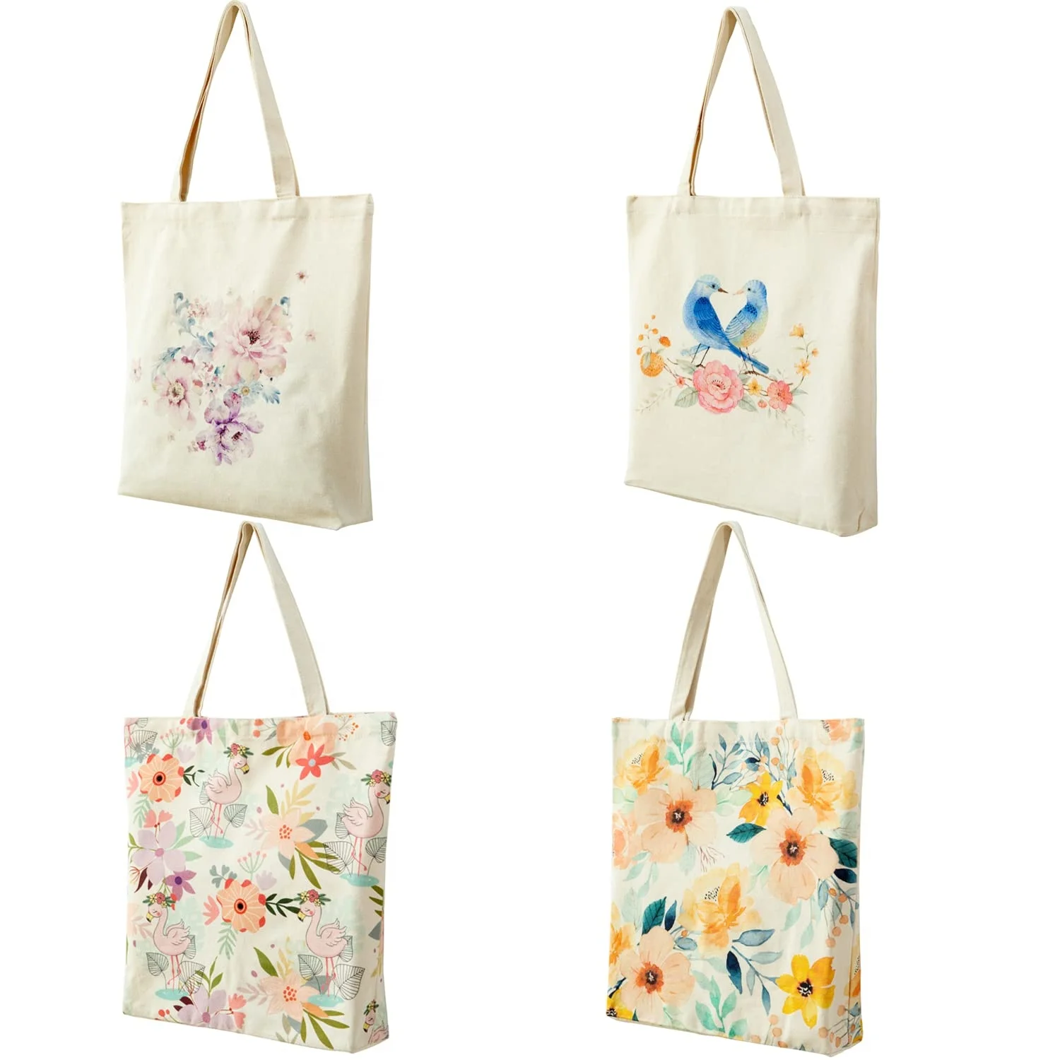 4 Different Patterns Exquisite Workmanship Tote Bag Cloth Reusable Canvas Shopping Groceries Big Cotton Bag For Long Time Used