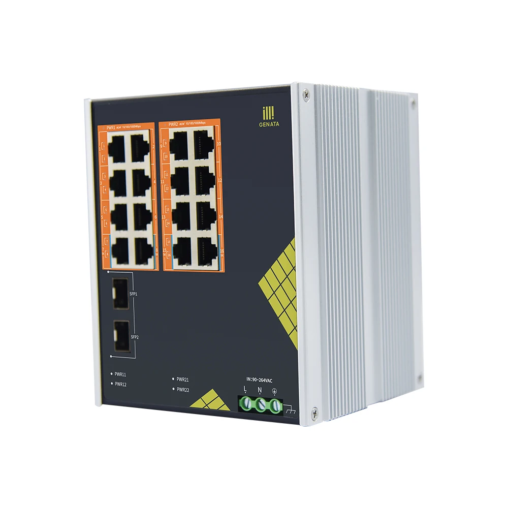 HOT Sales  Internal power supplyt Industrial 16 Port Full Gigabit Industrial  PoE Switch
