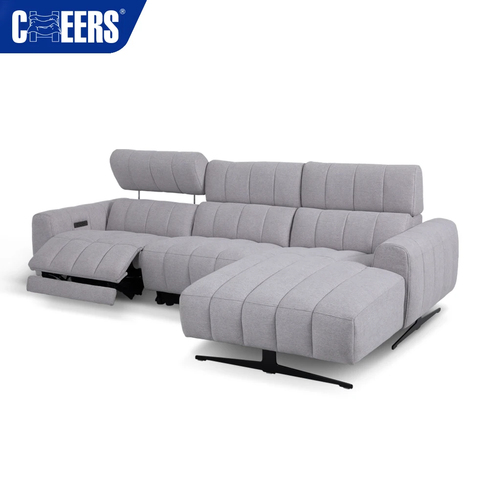 MANWAH CHEERS Contemporary Living Room L Shape Sectional Sofa Electric Lift Headrest Recliner Living Room Sofas Set Furniture