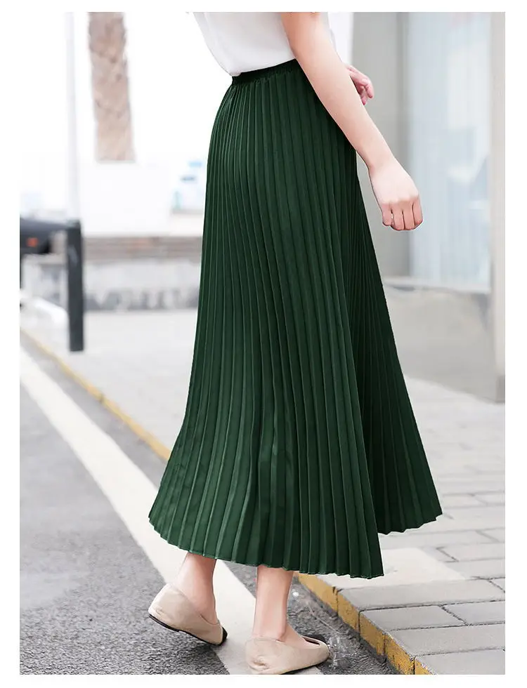 Wholesale 2024 Summer Long Skirts For Women Casual High Waist Pleated Skirts Women Long