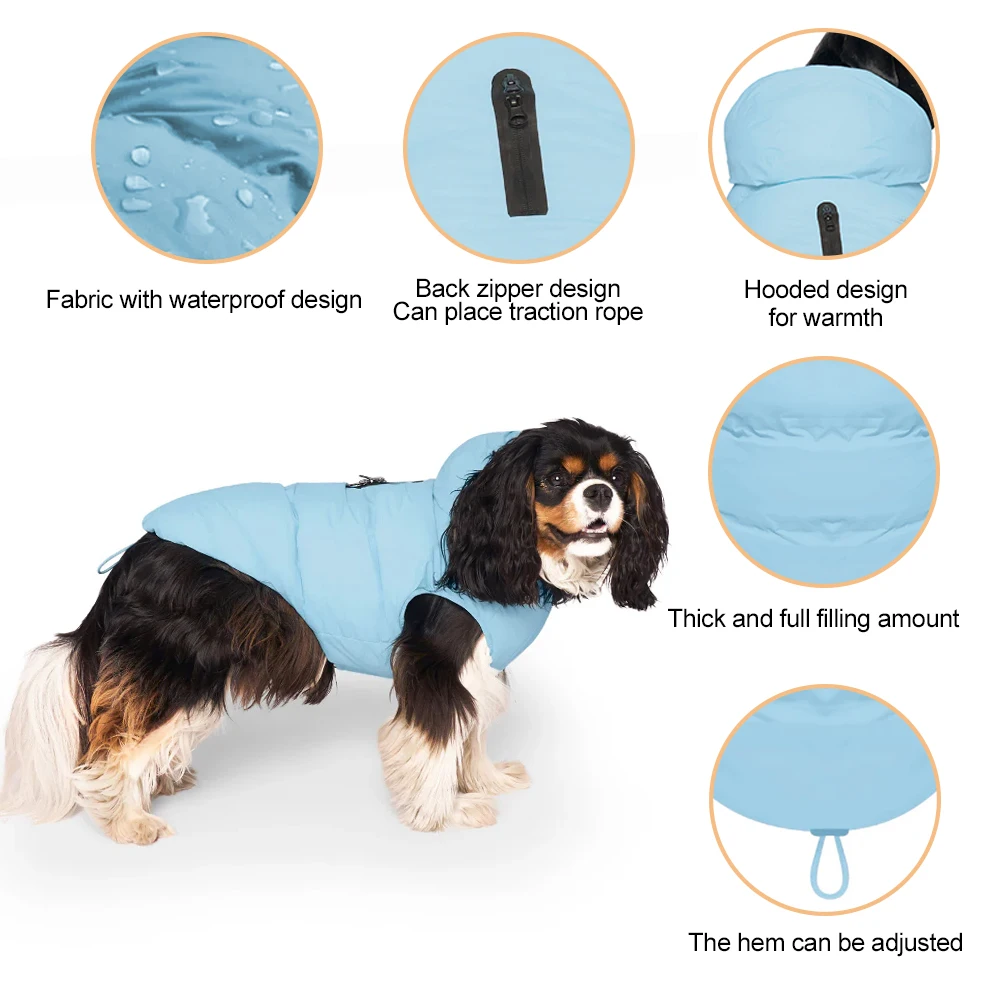 Aliexpress Online Shopping Ropa  Clothes Wholesale Hunde Chien Down Waterproof Hoodie Pet Clothes Puffer Dog Winter Jacket