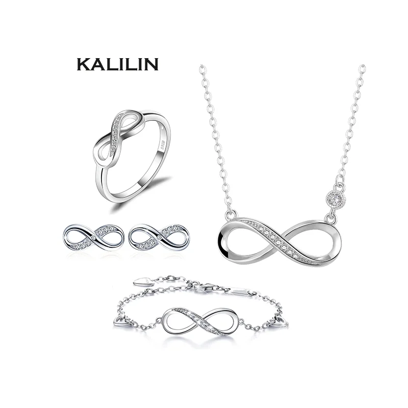 Forever love 925 silver fashion woman bracelet set Infinite love bracelets sets for women