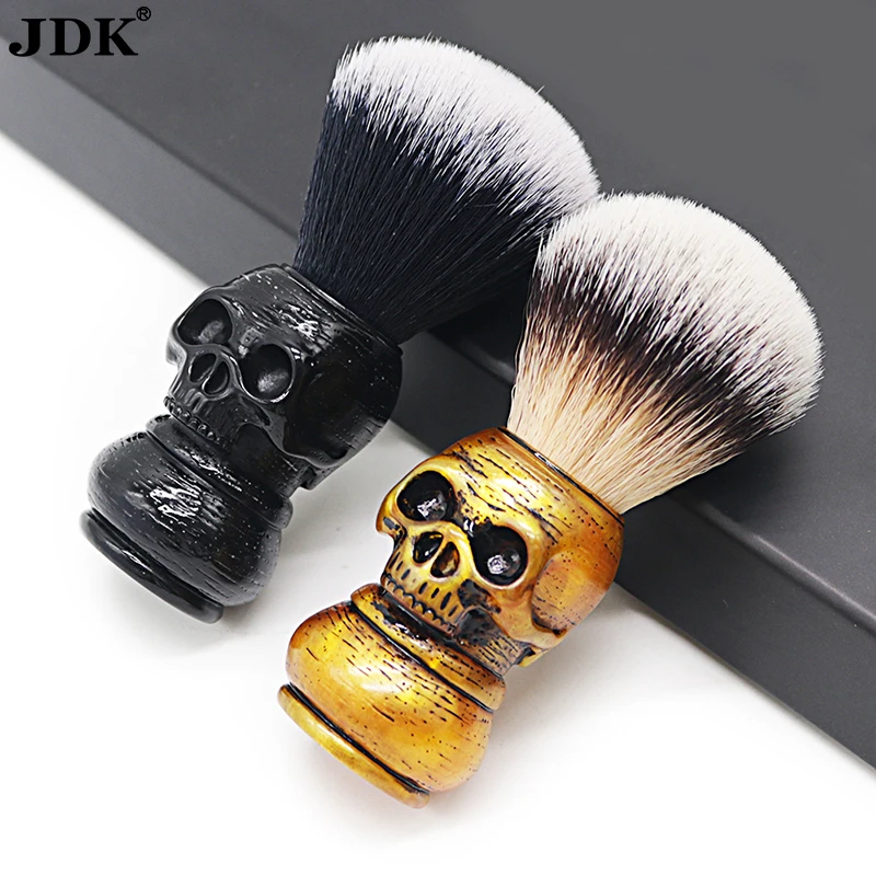 JDK Wholesale New Design Personalize Men Skeleton Skull Shaving Beard Brush with Resin Handle for Barber
