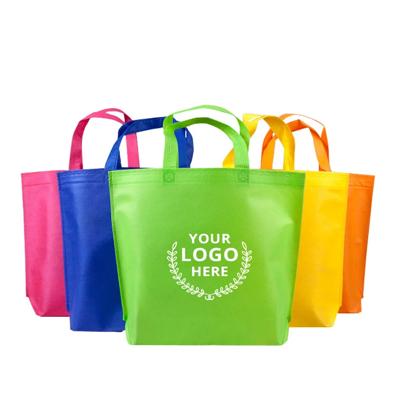 Логотипы на заказ оптом ассорти цветов эко рекламная сумка для покупок нетканые подарки