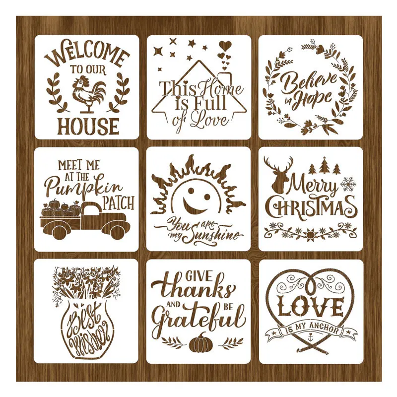 Wholesale Custom 0.25mm Plastic Reusable PET Journal Layering Stencil For Painting