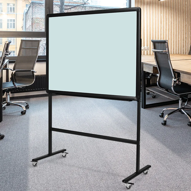 OEM Factory Price Mobile with Stable Stand Aluminum Frame Whiteboard Type Magnetic Glass Notice Board Dry Erase Whiteboard