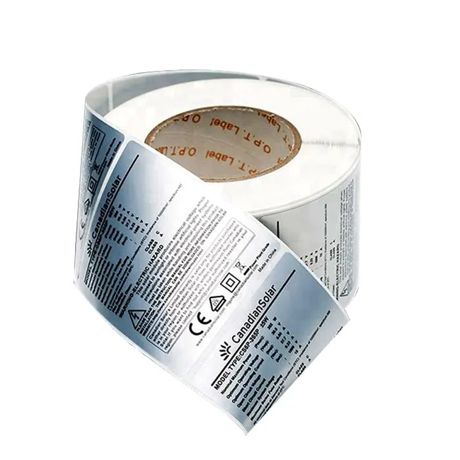 Customized glossy matte silver PET aluminum foil self adhesive sticker printing