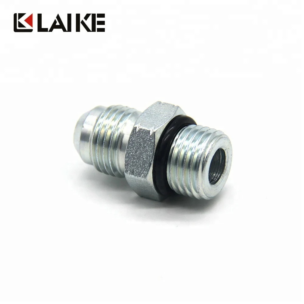 6400-06-06 3/8 JIC Male x 3/8 SAE/ORB Male Carbon Stainless Steel Hydraulic Adapter Fitting