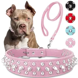 Spiked Dog Collar Soft Pu Leather Funny Mushrooms Rivet Spike Studded Puppy Adjustable Outdoor Dog Collars