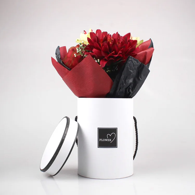 
Luxury Design Wholesale Custom Cylinder Flower Gift Box Beauty Paper Round Flower Box 