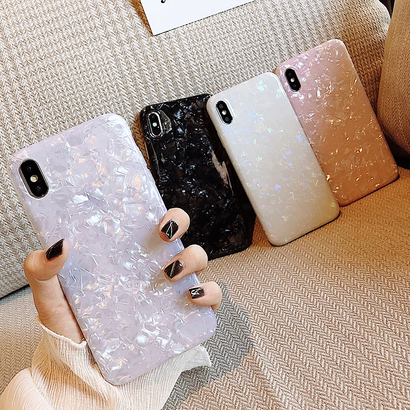 
Glitter Pearly-lustre Shell IMD Soft TPU Mobile Phone Case For iPhone 11PRO MAX 