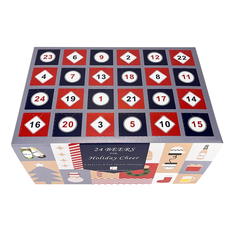 Custom Beer Calendar Box 24 Bottles Corrugated Carton Shipping Box Beer Advent Calendar Box For Adult