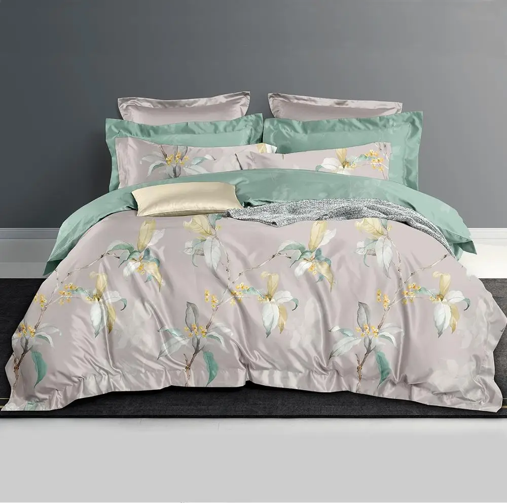Wholesale High Quality tencel Fabric 4 Pcs Bedding Duvet Cover Set